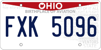 OH license plate FXK5096