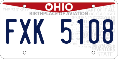 OH license plate FXK5108