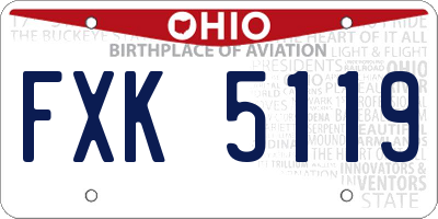 OH license plate FXK5119
