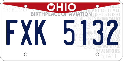 OH license plate FXK5132