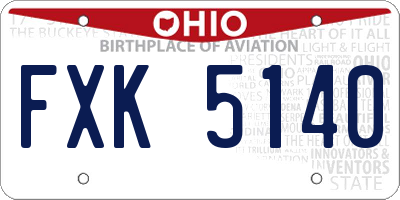 OH license plate FXK5140