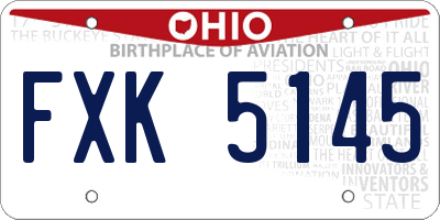 OH license plate FXK5145