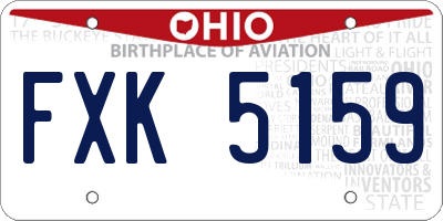 OH license plate FXK5159