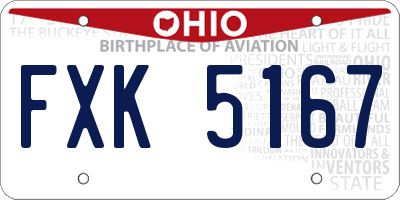 OH license plate FXK5167