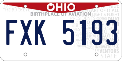 OH license plate FXK5193