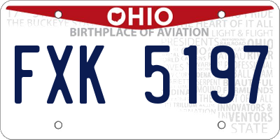 OH license plate FXK5197