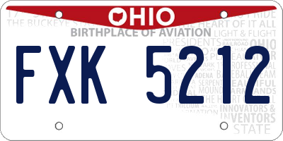 OH license plate FXK5212