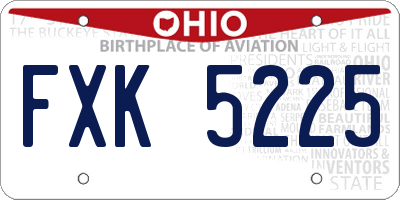 OH license plate FXK5225