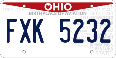 OH license plate FXK5232