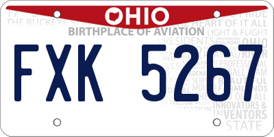 OH license plate FXK5267