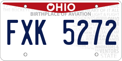 OH license plate FXK5272