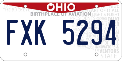 OH license plate FXK5294