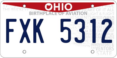 OH license plate FXK5312