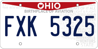 OH license plate FXK5325