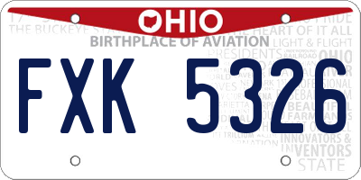 OH license plate FXK5326