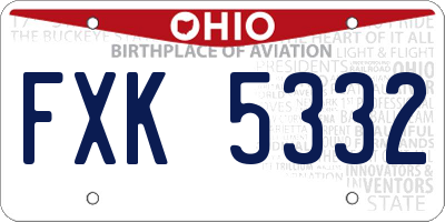 OH license plate FXK5332