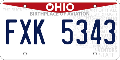 OH license plate FXK5343