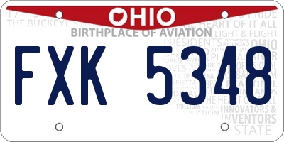 OH license plate FXK5348