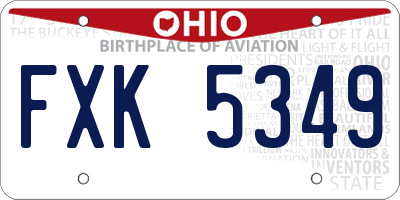 OH license plate FXK5349