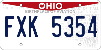 OH license plate FXK5354