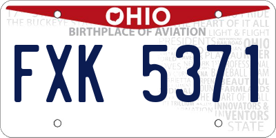 OH license plate FXK5371