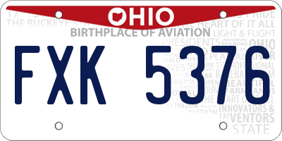 OH license plate FXK5376