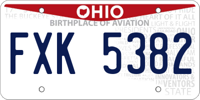 OH license plate FXK5382