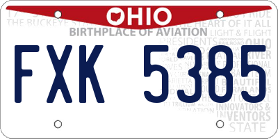 OH license plate FXK5385