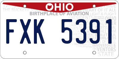 OH license plate FXK5391