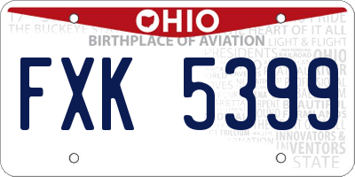 OH license plate FXK5399