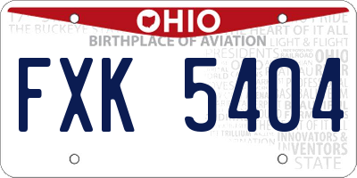 OH license plate FXK5404