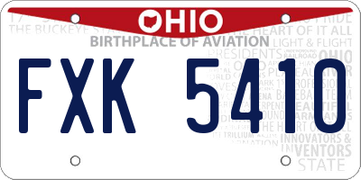 OH license plate FXK5410