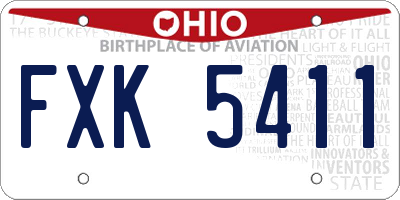 OH license plate FXK5411
