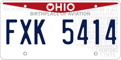 OH license plate FXK5414