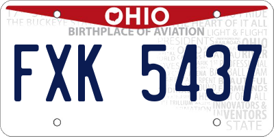 OH license plate FXK5437