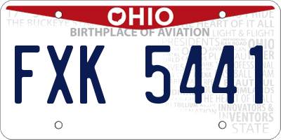 OH license plate FXK5441