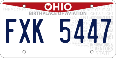 OH license plate FXK5447