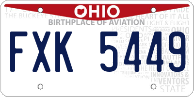 OH license plate FXK5449