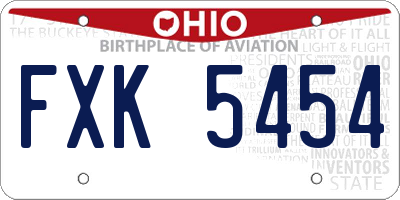OH license plate FXK5454