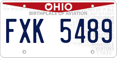 OH license plate FXK5489