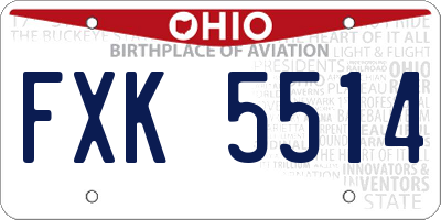 OH license plate FXK5514