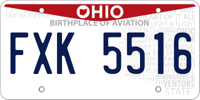 OH license plate FXK5516