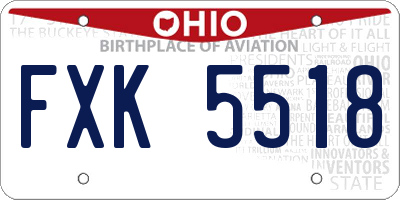 OH license plate FXK5518