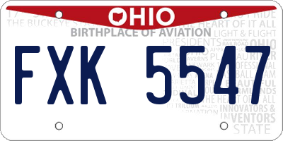 OH license plate FXK5547