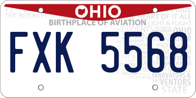 OH license plate FXK5568