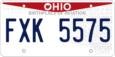 OH license plate FXK5575