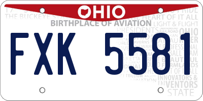 OH license plate FXK5581