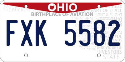 OH license plate FXK5582