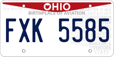 OH license plate FXK5585