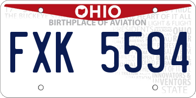 OH license plate FXK5594